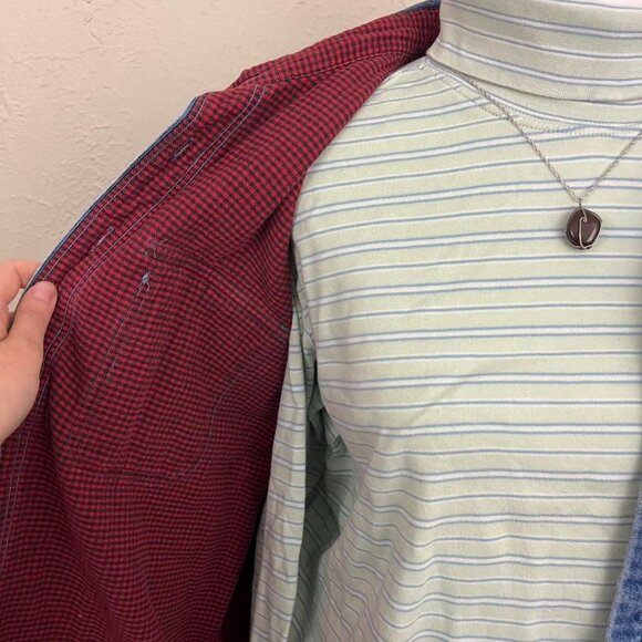 vintage 90s denim cottagecore granola jean chunky shirt jacket - Picture 5 of 8